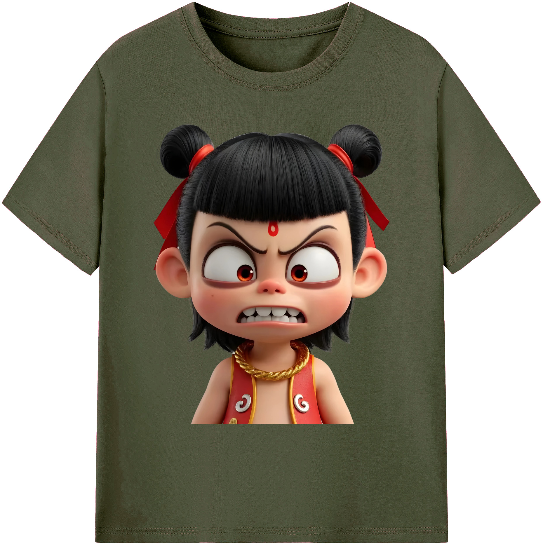 （画像用） Ne Zha 2 ナタ 魔童の大暴れ 綿100％ メンズ半袖Tシャツ｜肌触りやわらか＆通気性